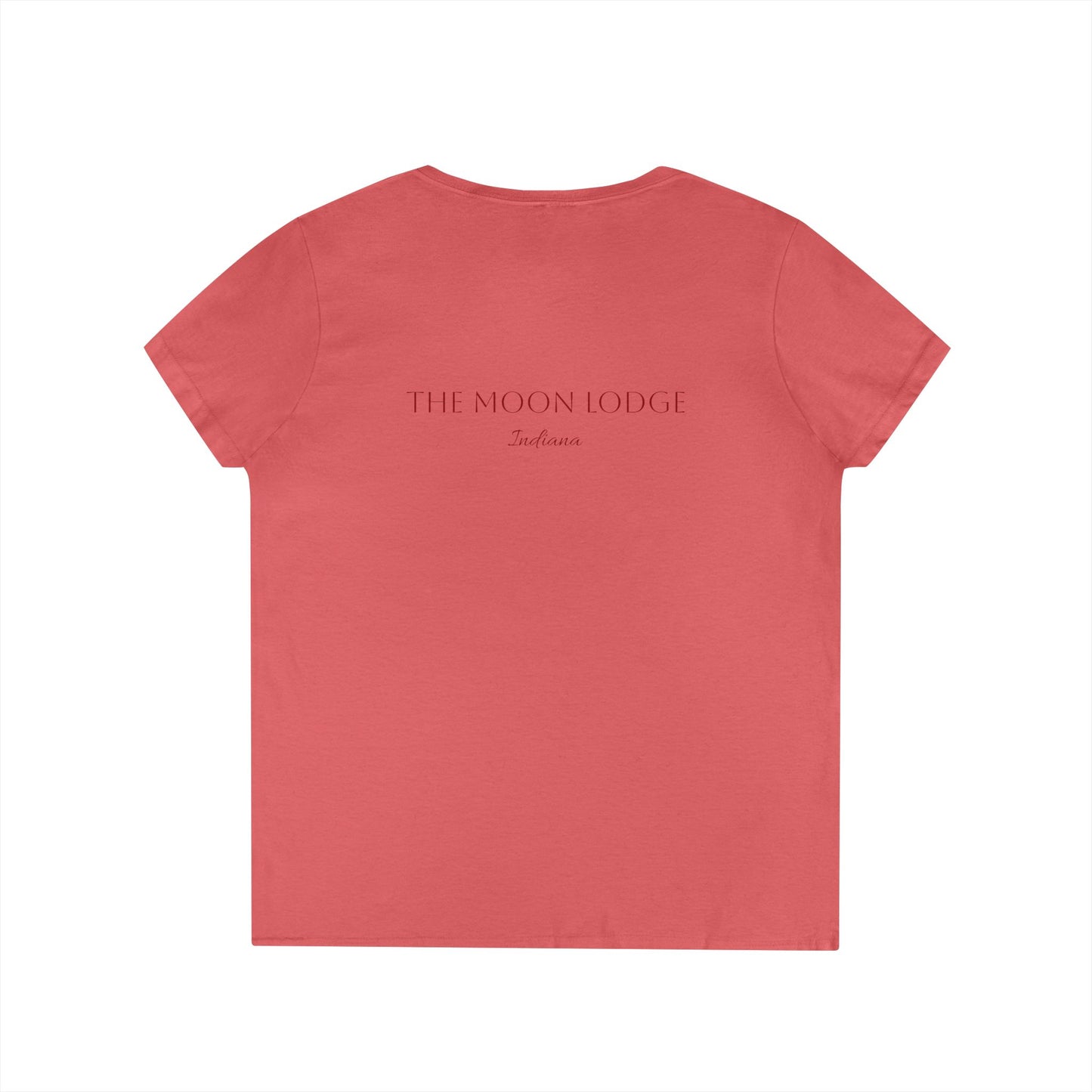 Moon Lodge Red Spiral Short Sleeve V-Neck