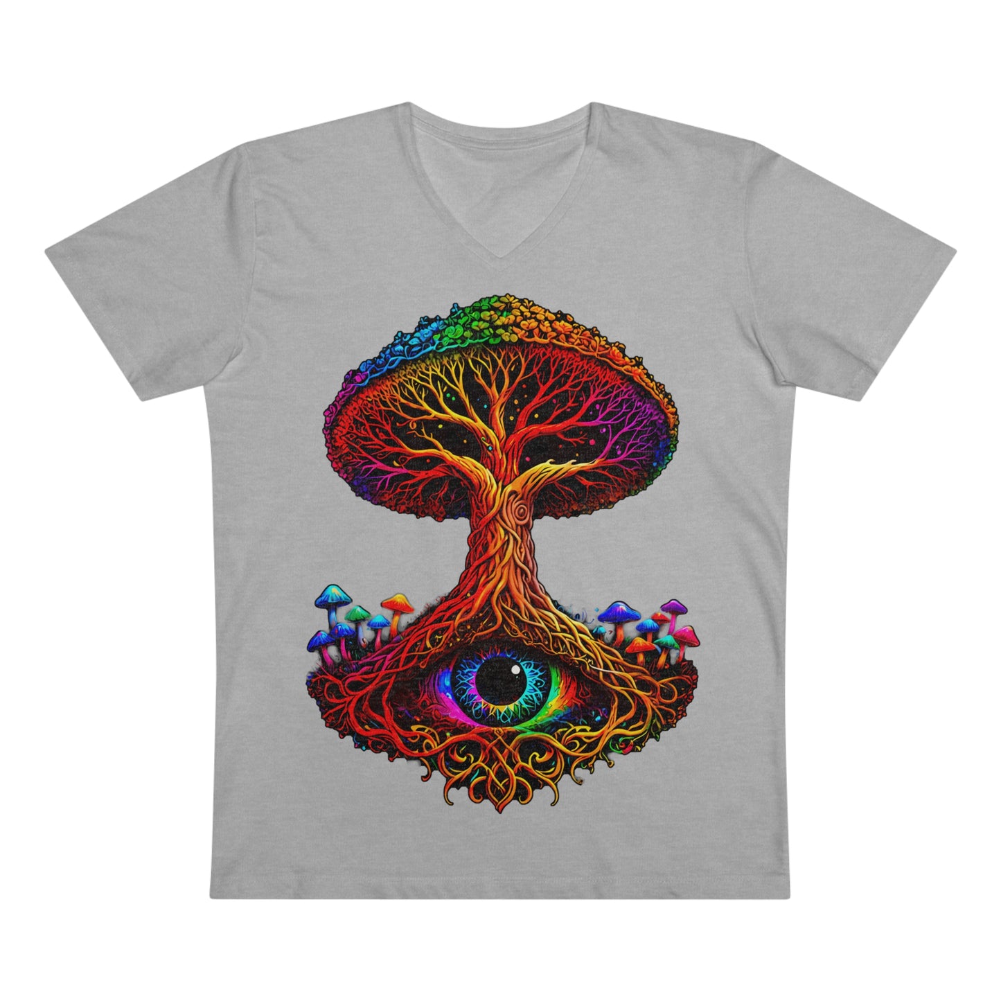 "The World Tree" Organic V-Neck Shirt (Ships from Europe)