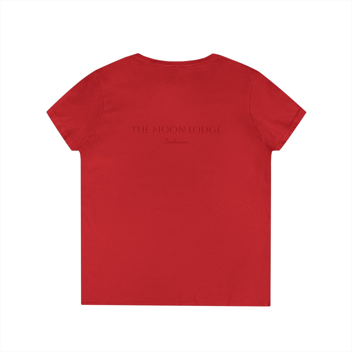 Moon Lodge Red Spiral Short Sleeve V-Neck