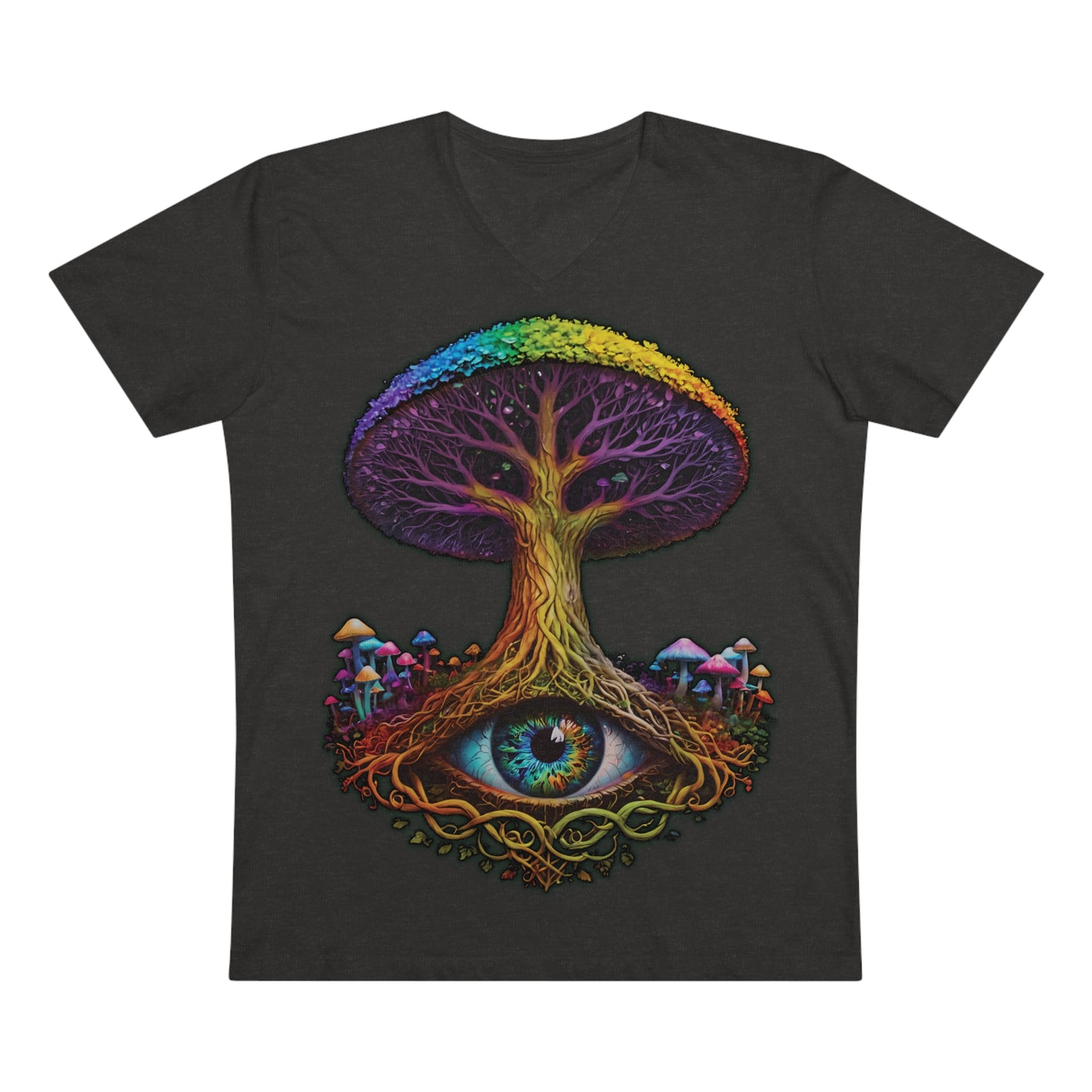 "The World Tree" Organic V-Neck Shirt (Ships from Europe)