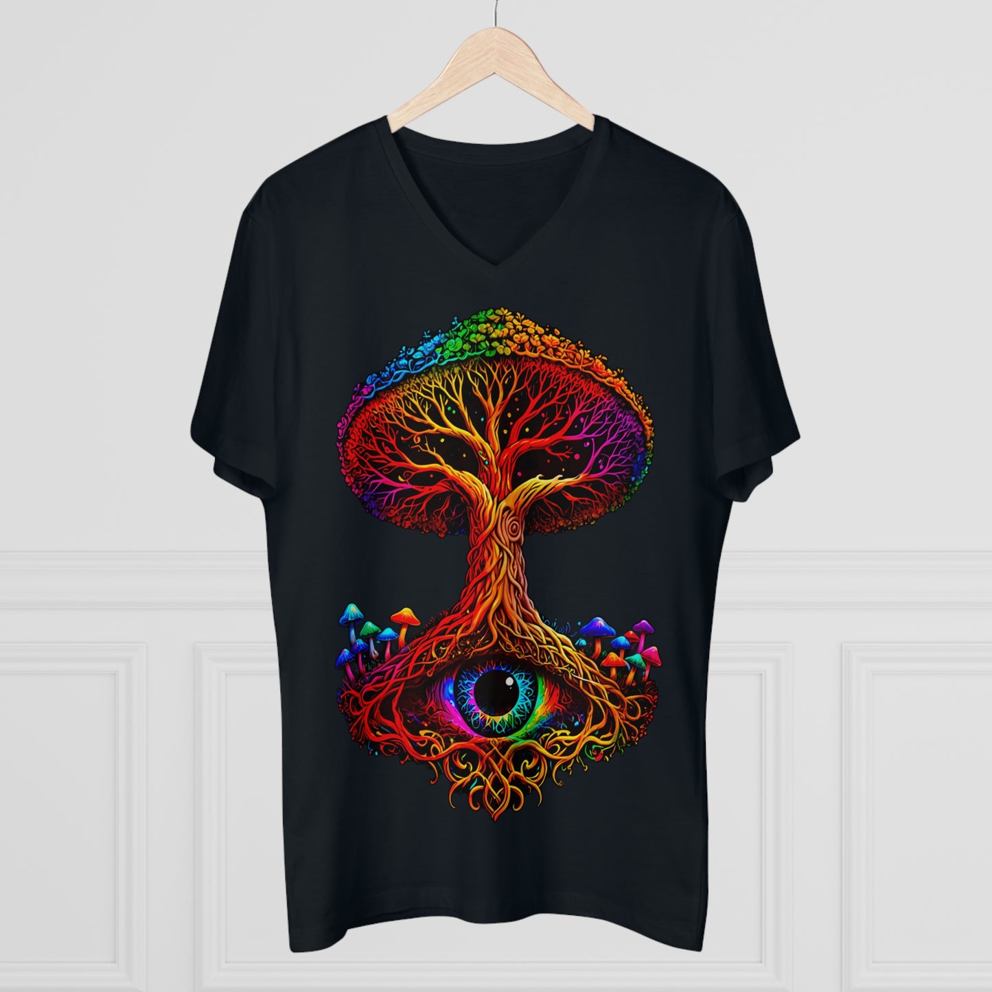 "The World Tree" Organic V-Neck Shirt (Ships from Europe)