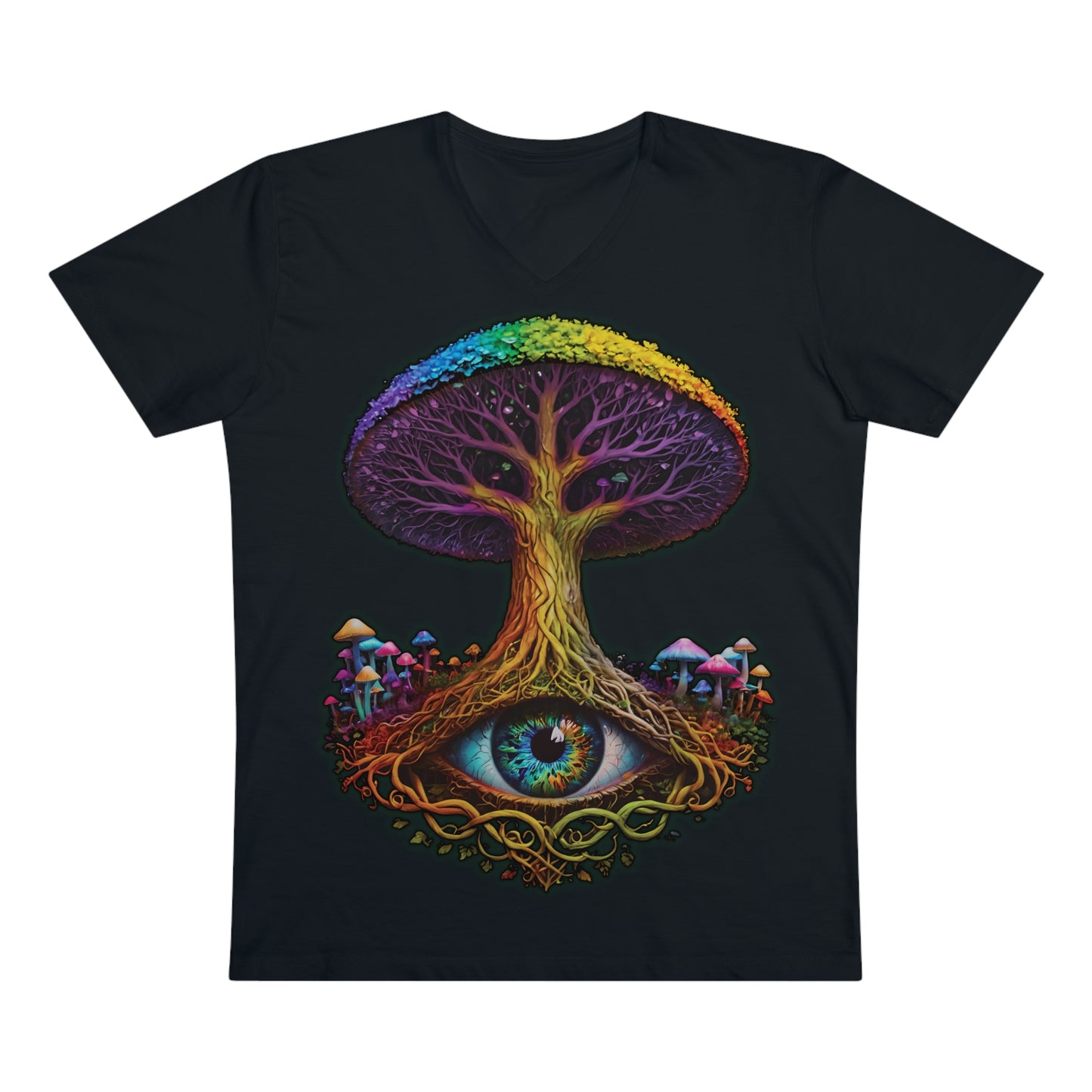 "The World Tree" Organic V-Neck Shirt (Ships from Europe)