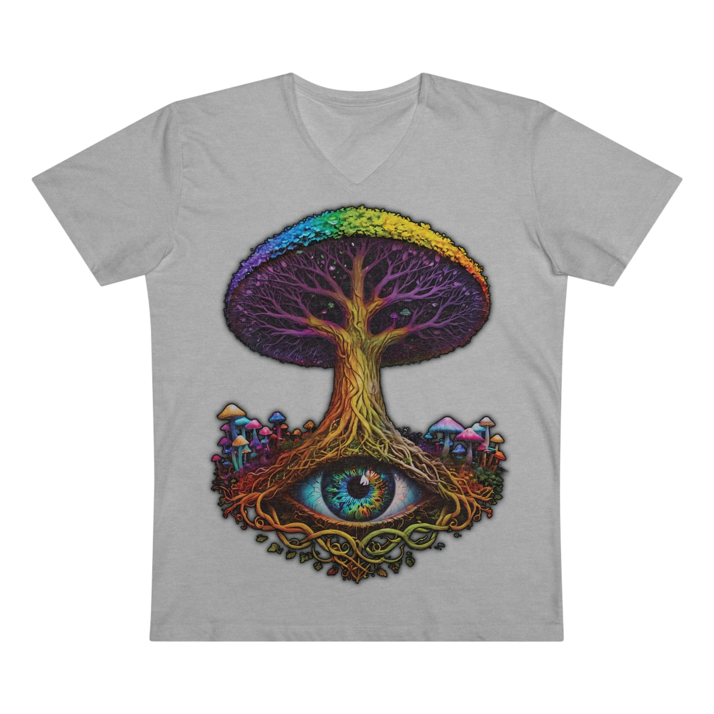 "The World Tree" Organic V-Neck Shirt (Ships from Europe)