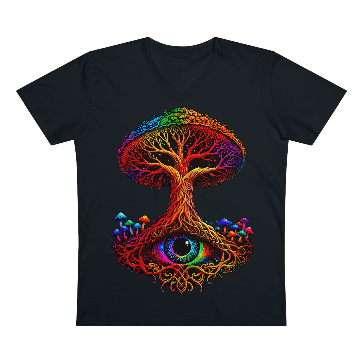 "The World Tree" Organic V-Neck Shirt (Ships from Europe)