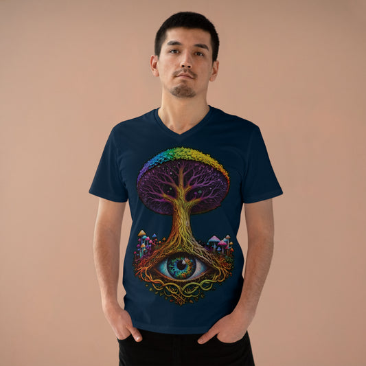 "The World Tree" Organic V-Neck Shirt (Ships from Europe)