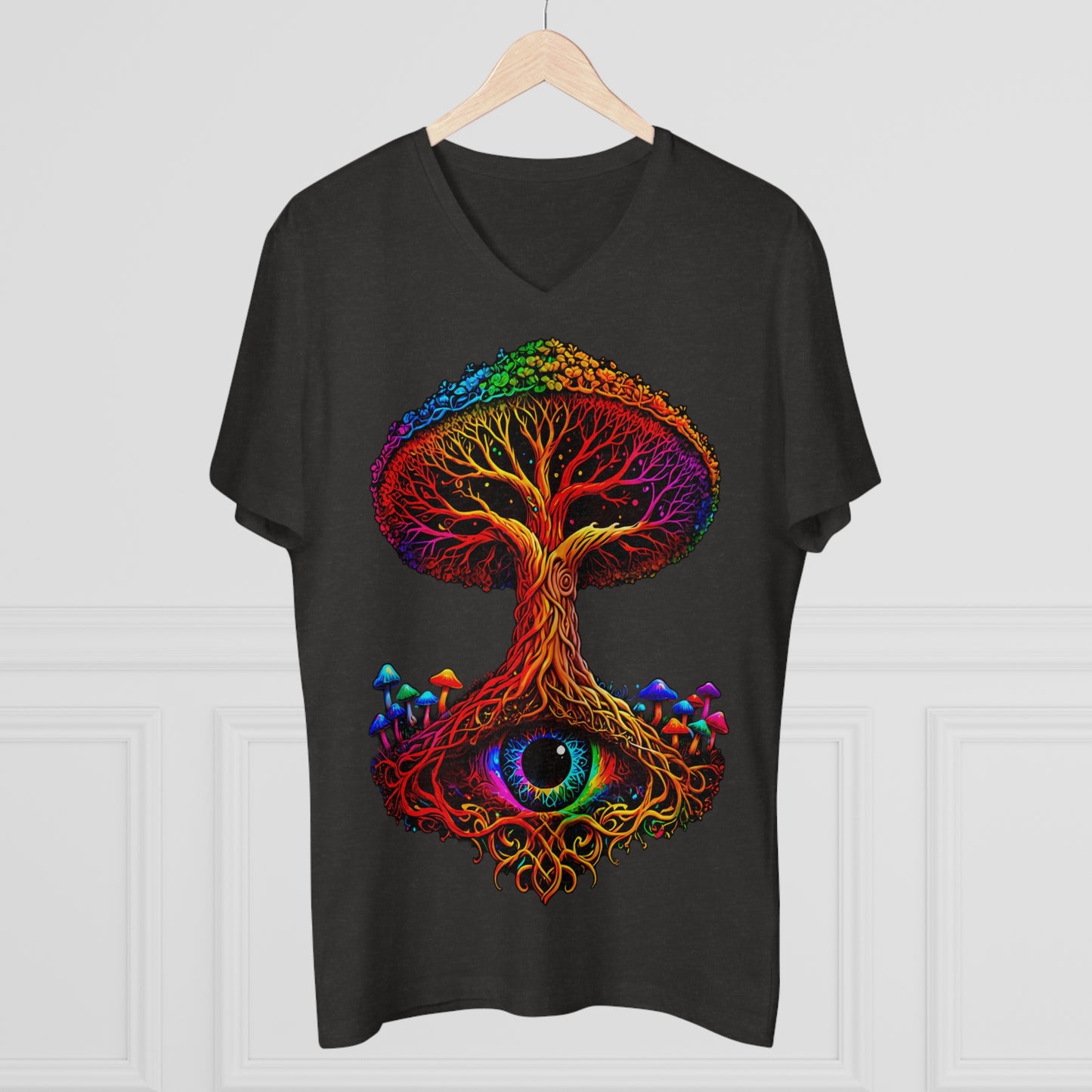 "The World Tree" Organic V-Neck Shirt (Ships from Europe)