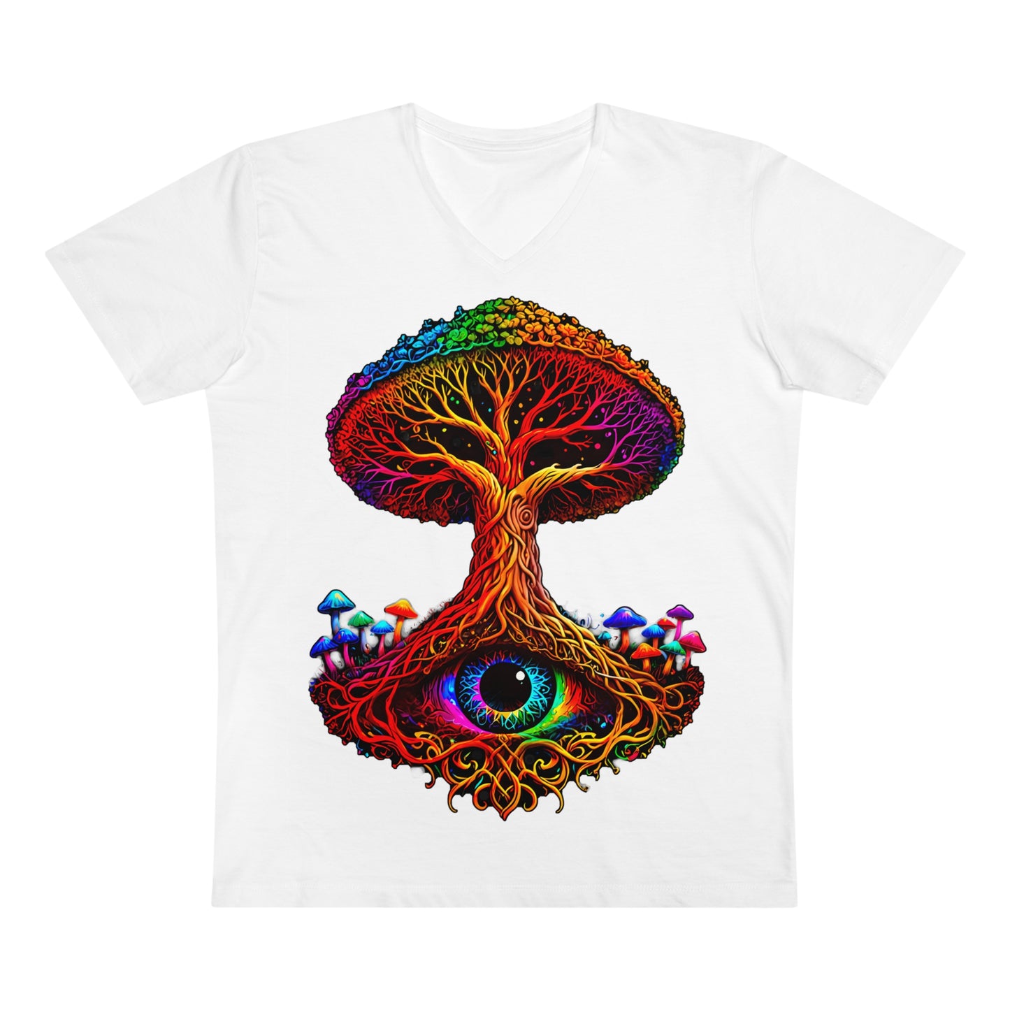 "The World Tree" Organic V-Neck Shirt (Ships from Europe)