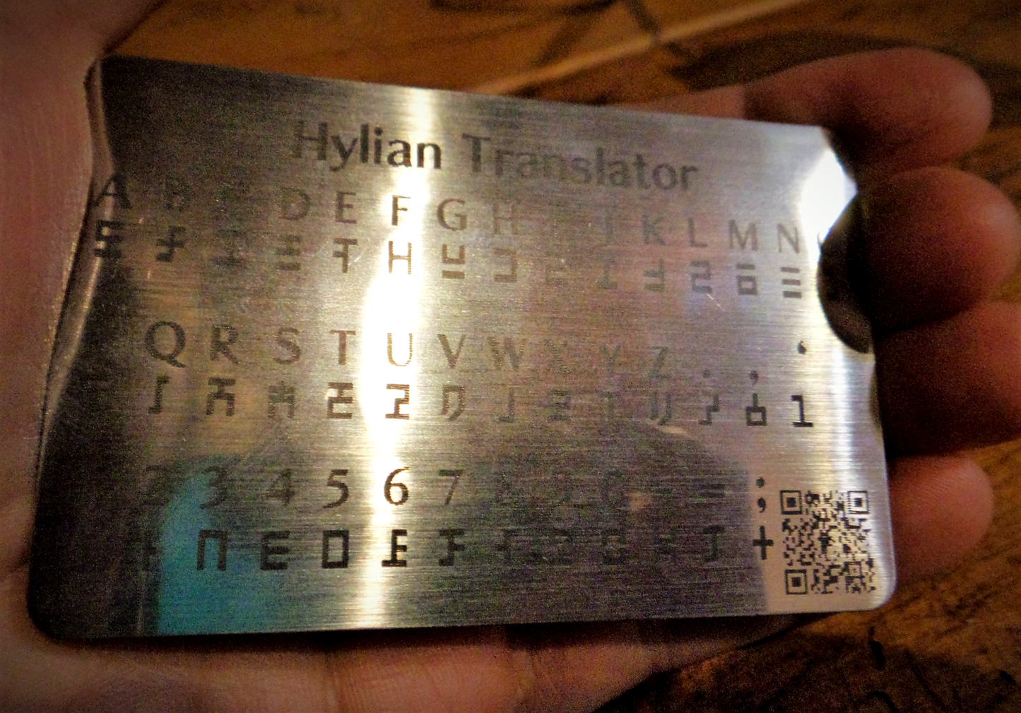 Stainless Steel Hylian Translator Card